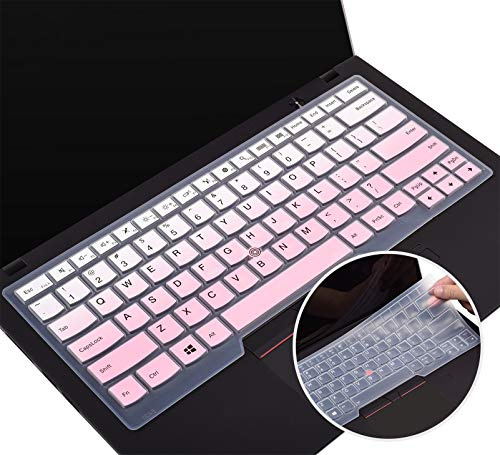 Tastaturabdeckung für Lenovo Thinkpad x1 Carbon 7. Generation Tastaturabdeckung, Silikon-Tastaturschutz Yoga 3. 2019, T490 T490s T495 T480 T470 T460 A475 (Pink + transparent)