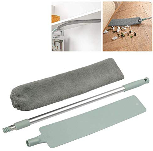 Spazzola per la polvere lunga Spazzola per la pulizia della polvere in microfibra Detergente per polvere incrinato Pulizia rimovibile Spolverino Strumenti per la pulizia portatile ， Verde chiaro (A