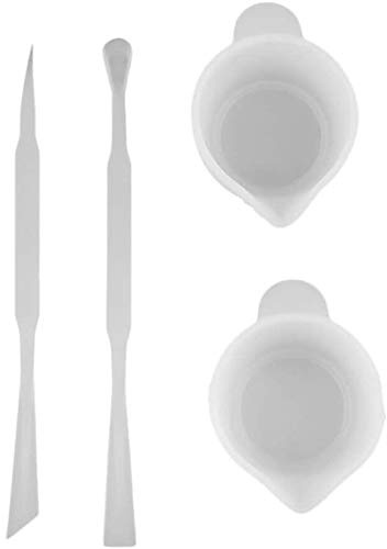 POFET Set di 4 bacchette in silicone + misurini di miscelazione in resina epossidica