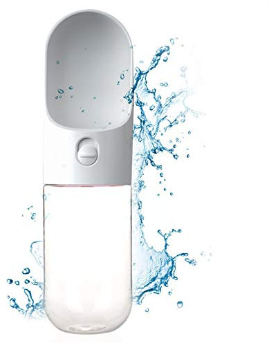 Portable Dog Bouteille D'eau, Bouteille D'eau 400Ml Pet Distributeur, Antibactériennes De Qualité Alimentaire Leak Proof Dog Cat Boisson Voyage Bouteille Abreuvoir Coupe Pour Voyager Randonnée,Gris
