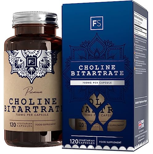 FS Cholin | Cholin Hochdosiert 700mg Extrakt pro Portion - 120 Choline Kapseln | Choline Bitartrate Bitartrat Supplement | Gentechnik-, Gluten-, & Allergenfrei | Hergestellt in GB