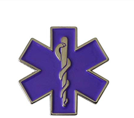Patch Nation Sanitäter Stern des Lebens Lila Metall Badge Pin Pins Radfahrer Anstecker Broschen