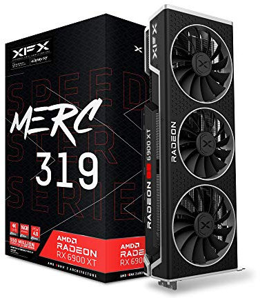 XFX Speedster MERC319 AMD Radeon RX 6900 XT Ultra Gaming Carte Graphique avec 16 Go GDDR6, HDMI 2,1, 2xDP, USB-C, AMD RDNA 2 RX-69XTACUD9