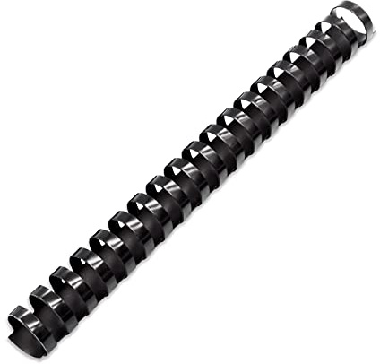 Binditek 50 Pack Plastic Binding Comb Spines, 7/8 Inch Diameter, 190 Sheet Capacity, 19 Ring, for Letter Size, Black, for Students and Coworkers