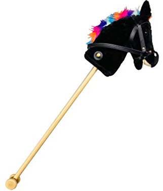 BUSDUGA 2883 Steckenpferd schwarz mit Pferdegalopp und Gewieher, 90cm