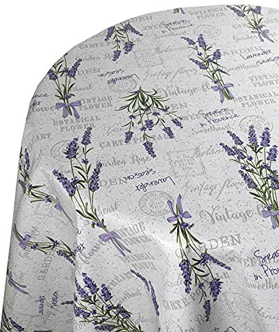 Wachstuch Wachstischdecke Tischdecke Gartentischdecke Größe wählbar Lavendel Provence Oval 130 x 200 cm abwaschbar
