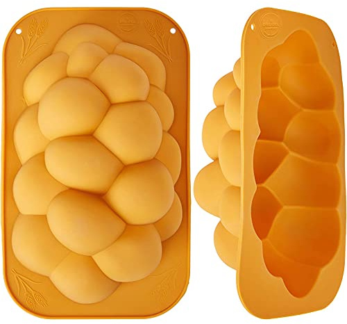 The Dreidel Company Silicone Challah Braid Bread Mold Bakeware, Perfect Kosher Challah Braided Baking Mold Pan, No Shaping Required, Extra Large (Single)