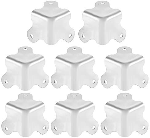 sourcing map 8 Stück Metallbox Eckenschutz Box Kantenschutz Verchromt 30x30x30mm