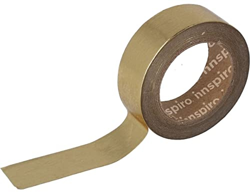 INNSPIRO Nastro da masking tape Washi foil dorato 15 mm x 10 m. Serie metallo