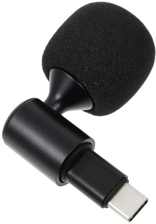 KOMBIUDA Biegsames Mikrofon USB-c Schwarz mit Ic Chip für Live Streaming | Omnidirektional, Kompatibel mit Vielen Mobiltelefonen und Geräten, Inklusive Schaumstoffabdeckung