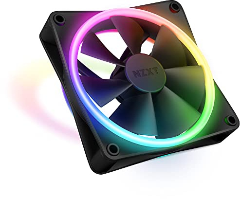 NZXT F120 RGB Duo – 120 mm doppelseitiger RGB-Lüfter – 20 individuell adressierbare LEDs – ausgewogener Luftstrom und statischer Druck – flüssigkeitsdynamisches Lager – PWM-Steuerung –