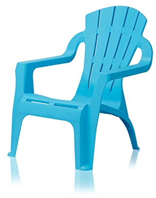 KHG Kinderstuhl mit Armlehne in Blau, Gartenstuhl, Sessel für Kinder mit 20 cm Sitzhöhe | aus Kunststoff stapelbar, kippsicher, wetterbeständig | Sitzgelegenheit für Innen- und Außenbereich