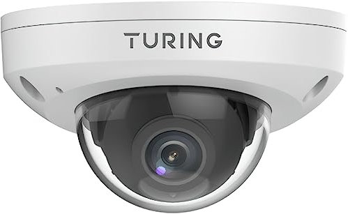 Turing TP-MFM4M28 Smart Series TwilightVision 4MP IR Mini Dome IP Camera, 2.8mm Lens, White; Support 256 G MicroSD Card; F/1.6 Maximum Aperture; 98.43 Ft Night Vision Distance