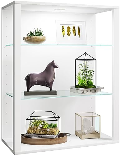 VCM Wandvitrine 70x35x90 cm 3 Fächer Holzwerkstoff Glas Glasvitrine | Präsentation und Aufbewahrung von Sammlerstücken - Wohnzimmer oder Büro - für Sammler und Liebhaber - Holzwerkstoff, Glas