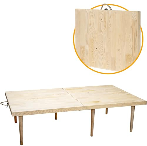 Industrial Living klappbarer Campingtisch - Klapptisch - Bohemian Picknicktisch - Klapptisch – 70X120X35CM – 4 Personen – Kiefernholz (Naturel)