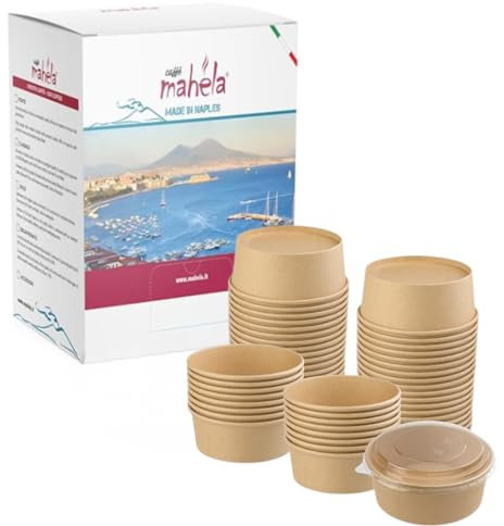 Mahela - Ciotole per insalata con coperchi (200 pezzi, 750 ml) cartone marrone da asporto Bio - Delivery Streetfood