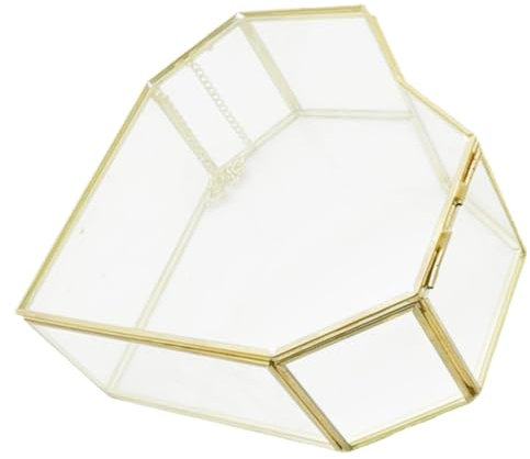 Pezzi di scatola portagioie a cuore porta carte di nozze anelli orecchini vassoio porta carte di nozze porta orecchini organizer for piante in vetro terrario vetrina for gioielli orlatura in ottone ba