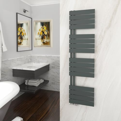 GY Bath Badheizkörper 1540x400mm, Anthrazit Handtuchhalter Heizkörper Flach, Handtuchheizkörper Seitenanschluss Handtuchwärmer Handtuchtrockner 679W