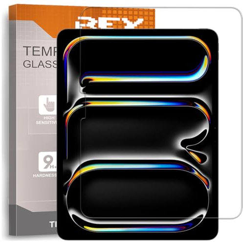 REY Pellicola salvaschermo per iPad PRO 13 (M4) 2024 - Air 13 (M2) 2024 - Air 13 (M3) 2025, Pellicole salvaschermo Vetro temperato, di qualità Premium Tablet