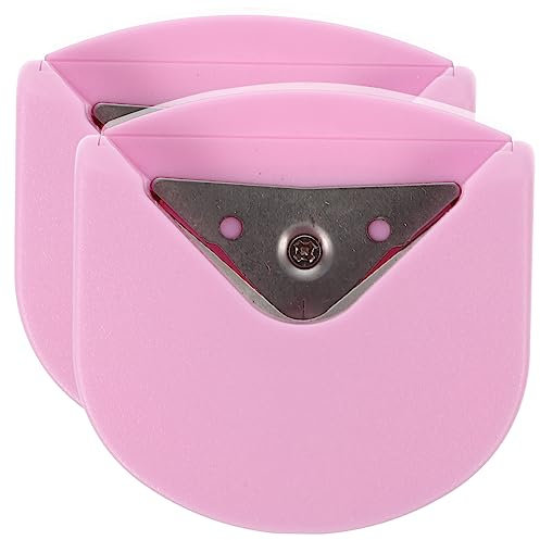 HOODANCOS 2St Filet Kreisschlag Bildeckenschneider Lochstanzwerkzeug Punsch machen spitzmaschine kantenschleifmaschine Trimmwerkzeug für das Büro Basteleckenrunder Rostfreier Stahl Rosa