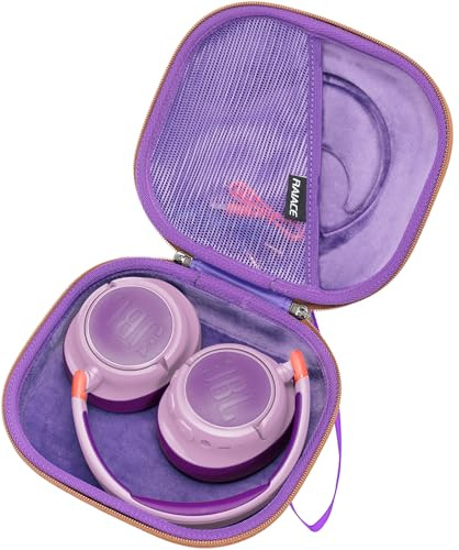 RAIACE Custodia in resina compatibile con cuffie e accessori JBL JR 460 NC, custodia protettiva per il trasporto. - Viola