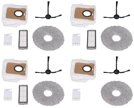 Il Kit di Parti di Ricambio per Aspirapolvere Robot Migliora la Potenza di Pulizia, Riduce Al Minimo i Grovigli di Capelli, per Dreametech L20 Ultra S10, Realizzato con Materiali