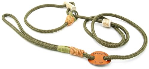 Retriever-Leine/Moxonleine Elegant-Style | handgefertigte Hundeleine aus Tau mit Halsbandfunktion & Horn-Stopper | 6mm – besonders leicht & handlich | Training, Alltag & Spaziergang