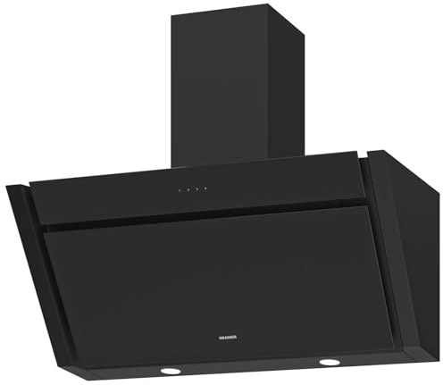 Oranier Kopffrei-Umluft-Wandhaube 90 cm MEBA902 - schwarze Dunstabzugshaube mit 3 Leistungsstufen - Kopffreihaube LED Anzeige in weiß - Touch-Control