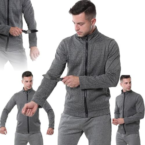 Mixtric Stitch Protection Clothing with 5 Levels, Cut Protection Safety Clothing, Tactical Jacket, Bite-Resistant, Tear-Resistant, for Police And Security,Grey,S