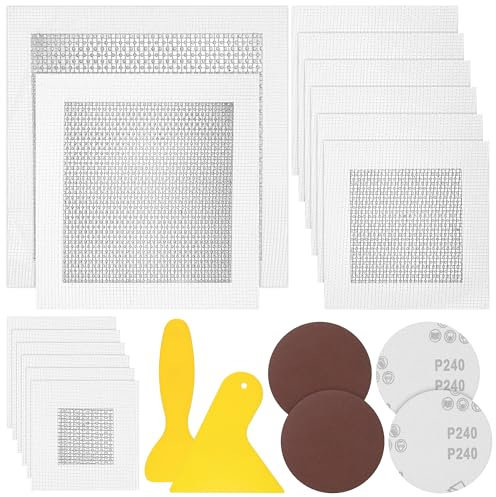 20Pcs Wall Repair Kit, 2/4/6/8 Inch Wall Repair Patch, Easy to Fix Walls Patch Repair Kit, Aluminum Plasterboard Patches, Self Adhesive Walls Hole Cover, Mesh Plaster Board for Ceilings Cracks Filler