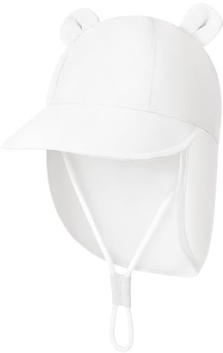 Durio Unisex Schirmmütze Kinder mit Nackenschutz Baby Sonnenhut UV SPF50+ mit Ohrentraum-Design Kleinkind Sommermütze für Mädchen Jungen