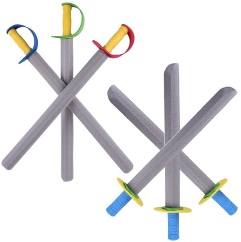 6 pcs Espada de Espuma para niños 21 en Largos Cuchillos de Espuma de eva Espada de Juguete 2 Estilos Seguros de Suave Suave para Jugar Juguetes peleando para niñas para niños Juga