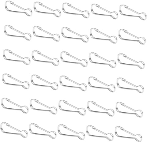 BEBEMOKO 30pcs Stainless Steel Snap Hooks Lanyard Clips for Flagpole Garden Flag Stand Accessories Flagpole Snap Clips Outdoor Flag Holder