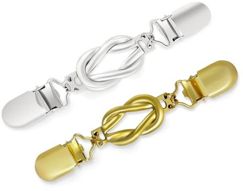 Fonyiunce 2 Pezzi Clip Per Cardigan, Clip Decorativi per Vestiti, C-lip per Maglione Vintage, C-lip Per Cardigan In Metallo, Clip Per Decorazioni Per Abbigliamento, per Stringere i Vestiti