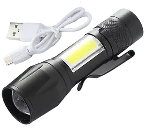 Torcia a LED ricaricabile, ricaricabile, torcia LED per esterni, con 3 modalità di luce, luce flash ricaricabile, luce portatile per esterni, campeggio, emergenza