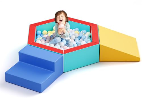 Bloques de construcción de Espuma, weiche Zonen-Kletterblöcke für Kinder, Krabbeln und Rutschen, Indoor-Krabbel-Fitnessgerät für Kleinkinder, Schaumstoff-Kletterspielzeug für Kleinkinder (Bällebad)