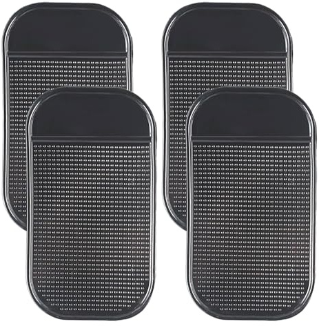 Car Dashboard Non Slip Mat, 5-Pack Anti-slide Sticky Extra-thick Dash Pad for Radar Detector, Cell Phone, Keys, Glass, Mirrors, Metal, GPS, Coins