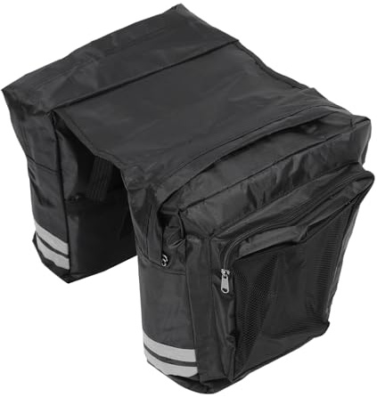 Bolsa Gran Capacidad de Bicicleta para Portaequipajes Trasero Negra Pvc