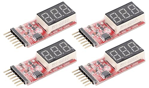 HaloVerde 2S - 6S Battery Checker (4 Pack) with ±0.02V Detection for LiPo/Li - Ion Packs, Digital Battery Capacity Indicator and Battery Monitor for RC FPV Projects