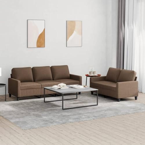 ROMHZKS Sofagarnitur Modern Grau Wohnzimmer Set mit Strapazierfähigem Stoff und Robustem Gestell aus Sperrholz Metall für Bequemes Sitzerlebnis Langlebig Atmungsaktiv Stabiles Sofa
