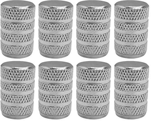 cyclingcolors 8x Cappucci delle valvole cappuccio tappi valvola in alluminio Schrader per pneumatici bici moto auto auto quad monopattino, argento