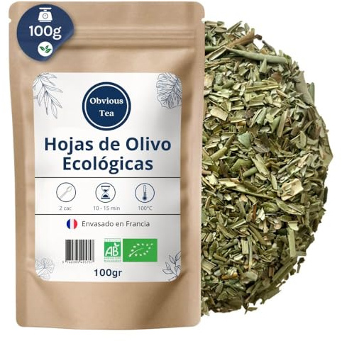 Organic Loose Olive Leaves - Infusion and Herbal Tea for Digestion and Well-being - Oleaceae - Organic Farming - Packaged in France - 100g Bag (50 Cups)