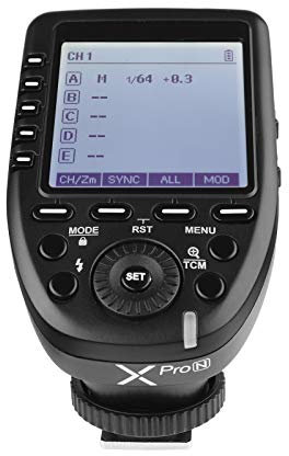 Godox Xpro-N TTL Flash Trigger Déclencheur de Flash sans Fil, 2.4G 1/8000s HSS Convert-Manuel Fonction TCM Transmetteur de Flash sur Grand écran LCD pour appareils Nikon