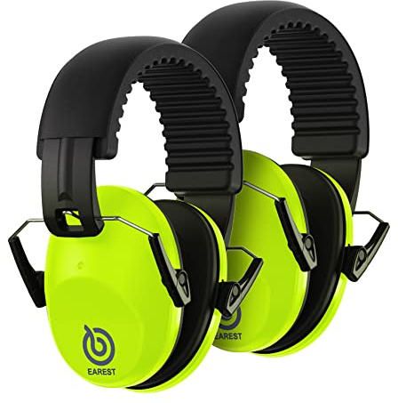 EAREST 2 Pack Hearing Protection Ear Muffs, NRR 20 dB Professional Noise Reduction Safety Earmuff/Ear Defenders/Ear Protector for Shooting/Hunting/Yard Working Fits Adults to Kids