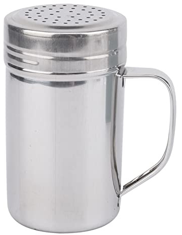 Fiacvrs 1/2pcs Stainless Steel Spice Dispenser Shaker With Handle, Sugar Seasoning Container Bottles, Dredger Shaker For Barbecue Powder Salt Outdoor BBQ(L)