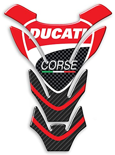 Paraserbatoio Tank Pad Adesivo Resinato 3D Protezione Serbatoio compatibile con moto DUCATI CORSE - PD007