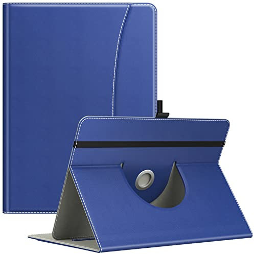 MoKo Universal Hülle für 9-11 iPad/iPad Air/iPad Pro/Samsung Galaxy Tab/Lenovo Tab/Fire HD Tablet, 360 Grad Drehbare Leichte Schutzhülle mit Ständer und Tasche PU Tablet Hülle, Gemischtes Indigo