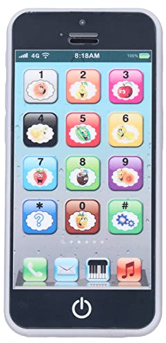 Keenso Toy Learning Play Cell Phone with Lights for Toddler Baby Kids 12-18 Months Ages 1-3 Year Old (Black)