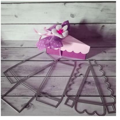 Sredwtk Kuchen Boxen Stanzschablonen Schachteln Box Metal Cutting Dies Box, DIY Süßigkeitenbox Geschenkbox Metall Stanzformen für Geschenkbox Hochzeit Süßigkeitentüte Box Geschenk