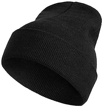 SERIMANEA Mütze Schwarz Herren - Strick Beanie aus 100% Acryl für Herren. Warme, Weiche und Bequeme Kopfbedeckung für kalte Tage im Herbst und Winter - Einheitsgröße.